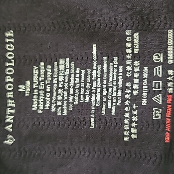 Anthropologie black long sleeve scoop neck Back. NWT - Picture 6 of 7